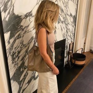 Stella McCartney | Falabella Taupe Shaggy Deer Large Tote